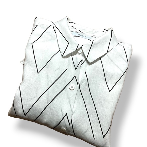 EQUIPMENT FEMME 100% Linen Essential Shirt Long Sleeve Button Front US Sz L - Picture 10 of 11